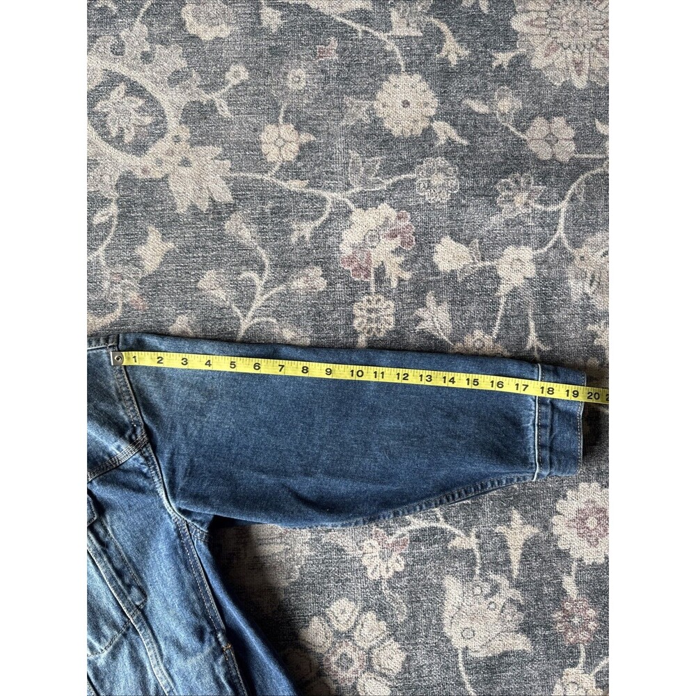 ASOS Denim Oversized Jacket Blue Collared Button Long Sleeve Jean UK 10 - Picture 3 of 6